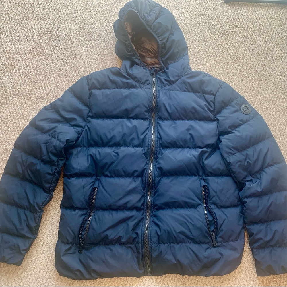 Michael Kors Men's Navy Premium Down Jacket-Size L